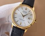 Rolex Datejust 8215 Movement 40mm Gold/White Face Leather Band Watch